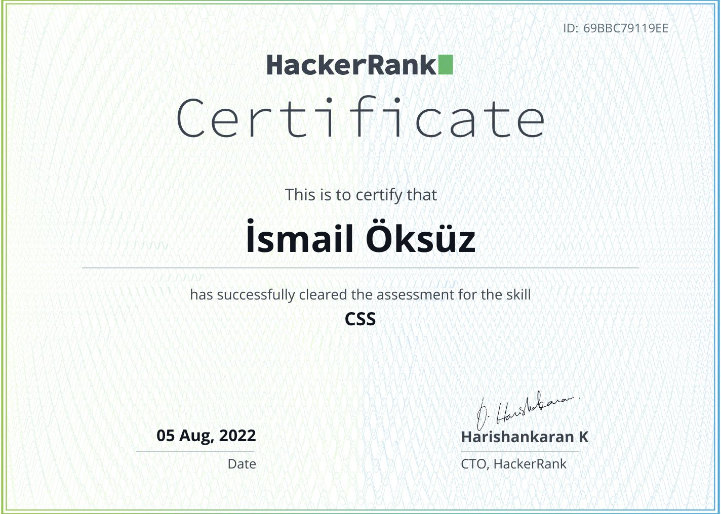 HackerRank Sertifikası 2