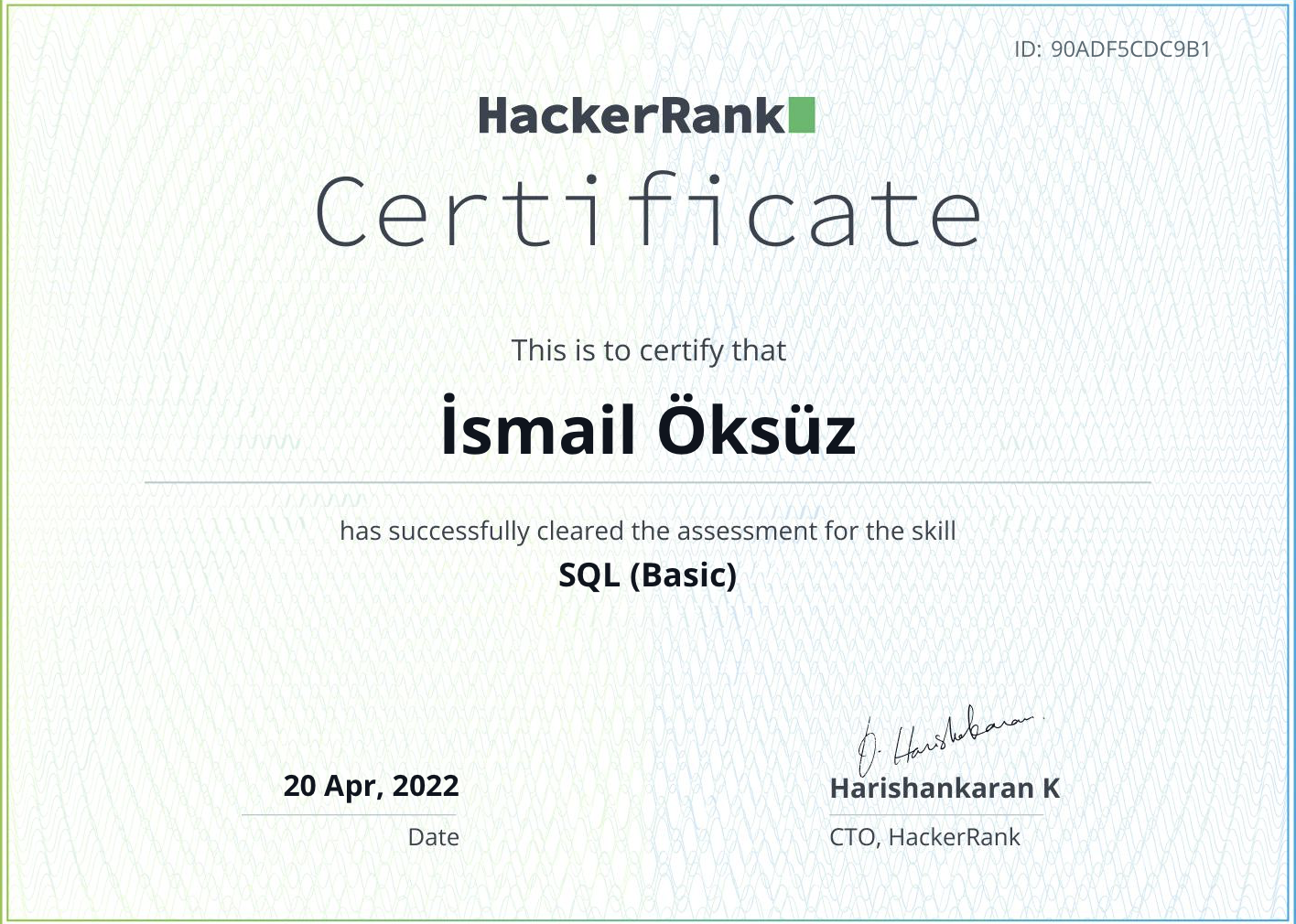HackerRank Sertifikası 4