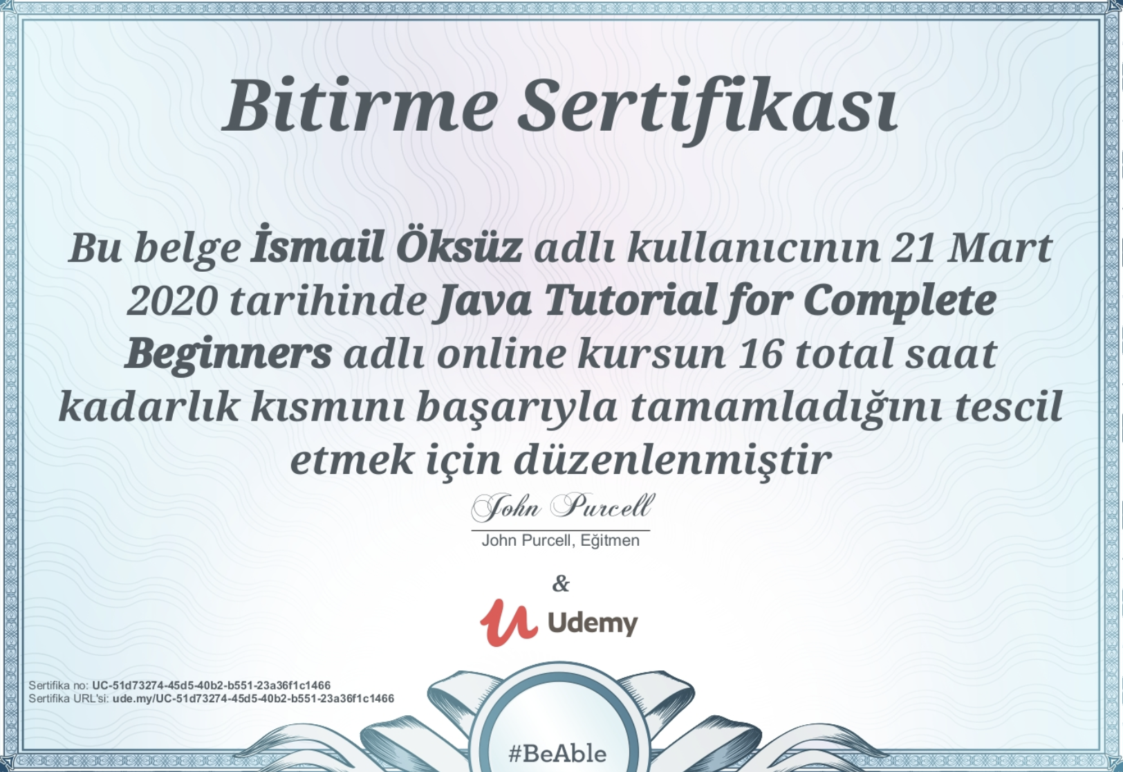 Udemy Sertifikası 8